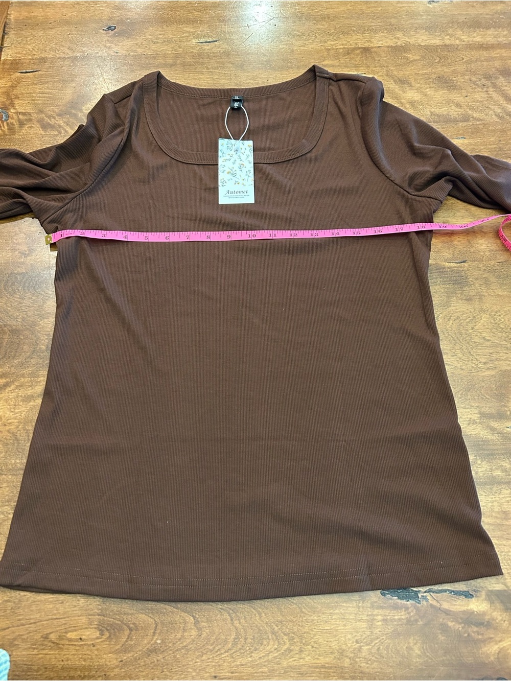 Amazon Women's Brown Long Sleeve Square Neck Top - Picture 6 of 6